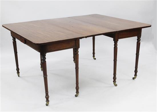 A 19th century mahogany extending dining table, extends to 4ft 11in. x 4ft .5in. x 2ft 5in.